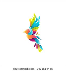 bird illustration design with a colorful appearance