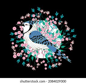 bird illustration design for sukajan is mean japan traditional cloth or t-shirt with digital hand drawn Embroidery Men T-shirts Summer Casual Short Sleeve Hip Hop T Shirt Streetwear