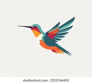 Bird illustration Flat vector logo