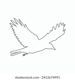 Bird illustration line art vector eps