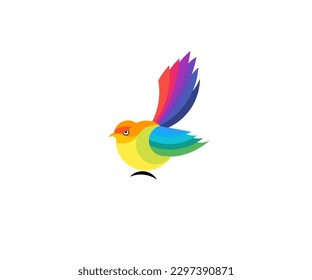 bird illustration logo design with colorful, elegant, simple, modern