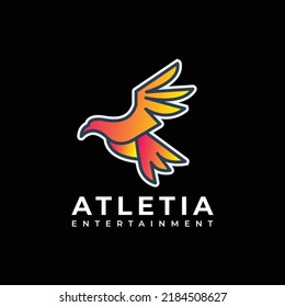 bird illustration logo design template