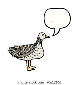 bird illustration with speech bubble