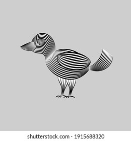 Vogelgrafik aus Streifen auf Vektorgrafik