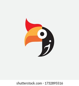 bird illustration of unique logo design vector