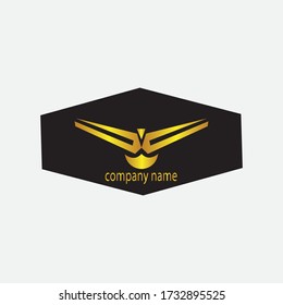 bird illustration of unique logo design vector