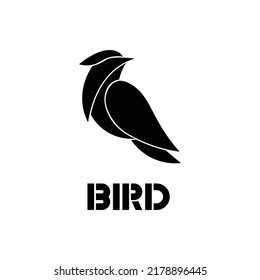 Bird illustration vector design with black and white color theme for logo and icon