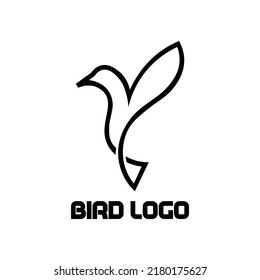 Bird illustration vector design with black and white color theme for logo and icon