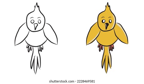 bird illustration vector graphic can be used to make logos, picture books, coloring books, children's study books and printing, it's a flat vector illustration