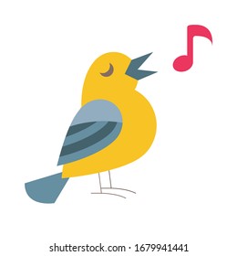 ilustración de pájaro icono plano