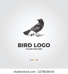 Bird illustration vector logo design