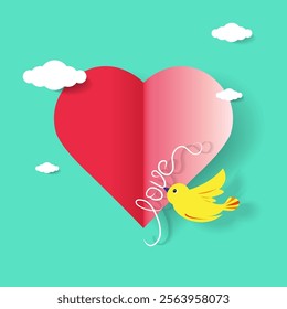 Bird illustrations bring affection and love. Vector Illustration