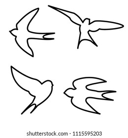 bird inflight icon vector template 