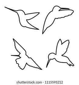 bird inflight icon vector template 