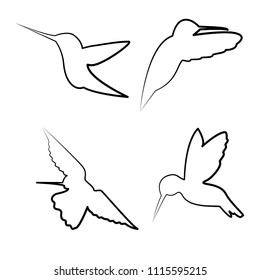 bird inflight icon vector template 