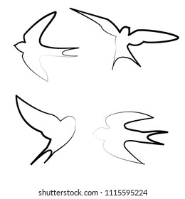 bird inflight icon vector template 