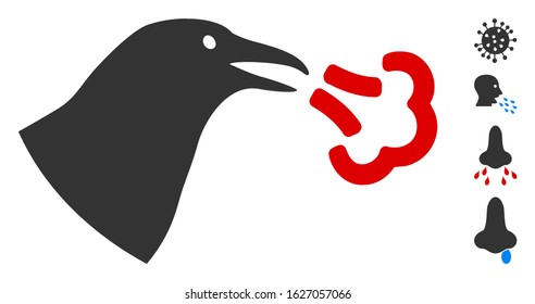 Bird influenza icon. Illustration contains vector flat bird influenza iconic symbol isolated on a white background, and bonus icons.