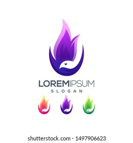 bird inspiration color logo design