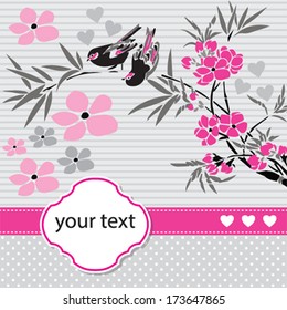 bird invitation card vector illustration