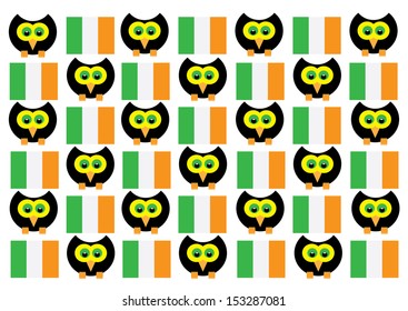 Bird and Irish Flag Wallpaper. Vector