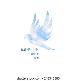 bird isolated with expanded wings. Logo design for the company.