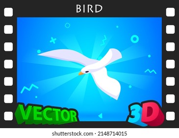 Bird isometric design icon. Vector web illustration. 3d colorful concept