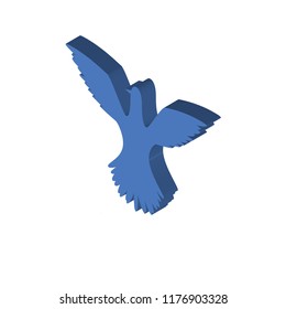 Bird isometric left top view 3D icon