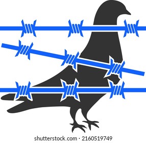 Bird jail vector illustration. Flat illustration iconic design of bird jail, isolated on a white background.