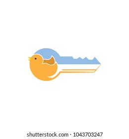 Bird Key Logo Icon Design 