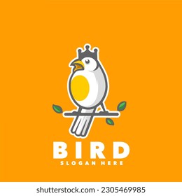 Bird king mascot logo temolate design