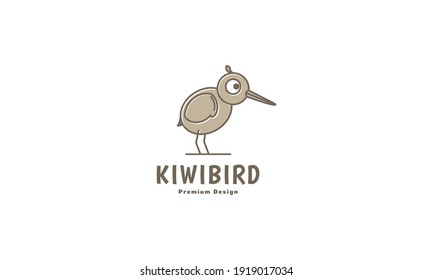 bird kiwi cartoon cute logo design vector icon symbol illustration