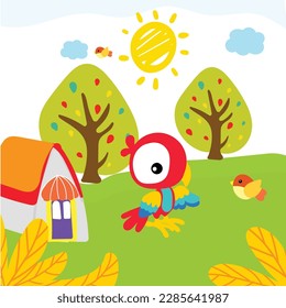 Bird Land And Sun
this illustration for kids