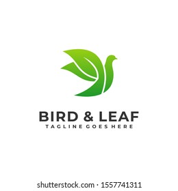 Bird Leaf Illustration Vector Design Template. Suitable for Creative Industry, Multimedia, entertainment, Educations, Shop, and any related business