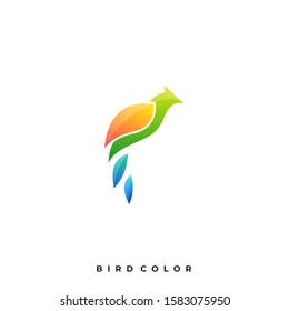 Bird Leaf Illustration Vector Template. Suitable for Creative Industry, Multimedia, entertainment, Educations, Shop, and any related business