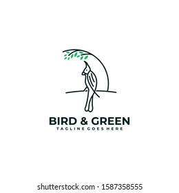 Bird Leaf Illustration Vector Template. Suitable for Creative Industry, Multimedia, entertainment, Educations, Shop, and any related business