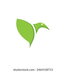 bird leaf logo design illustration.