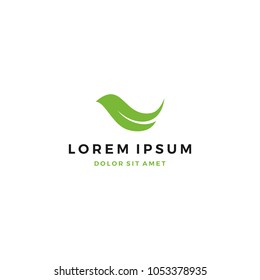 Bird Leaf Logo Design Template