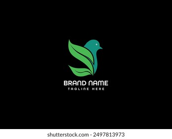 Bird Leaf Logo Design Template