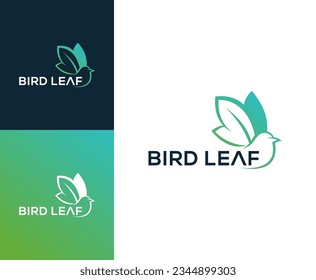 Bird leaf logo design vector illustration inspiration