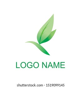 bird of leaf logo for environment.bird of leaves icon