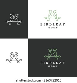 Bird leaf logo icon design template vector illustration