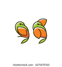 Logo-Symbol für Vogelblätter Vektorillustration