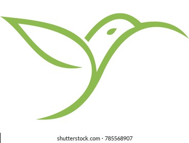 bird of leaf logo and icon vector