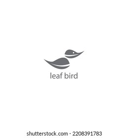 plantilla de vector de diseño de ilustración de logotipo de hoja de pájaro