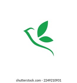 bird and leaf logo image. This is suitable for logos or symbols of natural sustainability or so on.