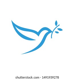 Bird With Leaf Logo Template