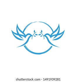 Bird With Leaf Logo Template
