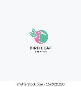 Bird Leaf logo template design in Vector illustration