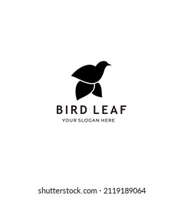 Bird leaf logo template design vector