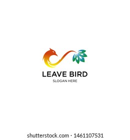 bird with leaf logo templates